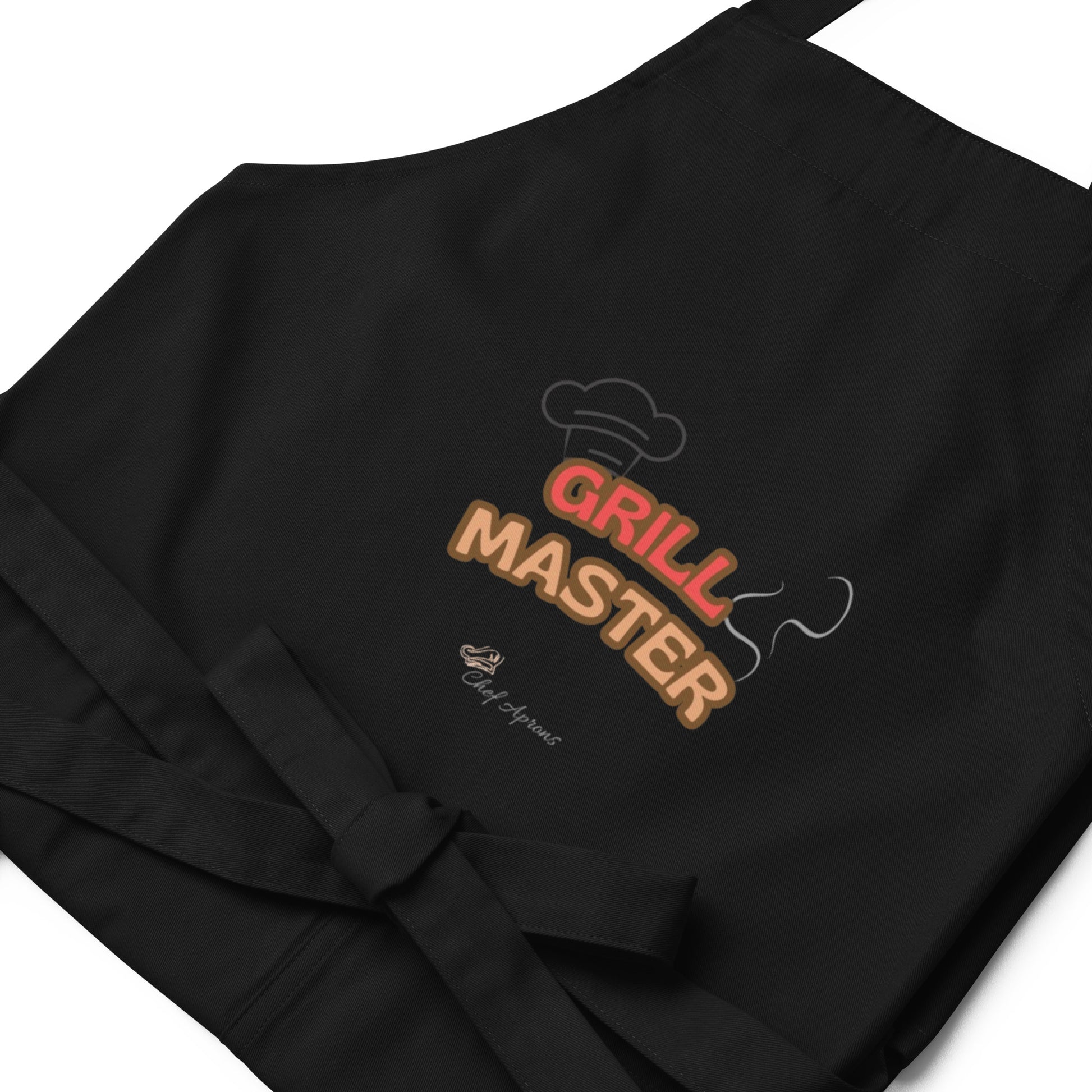 Close Up view of Black Grill Master Design Durable BBQ Apron